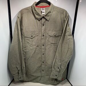 The North Face Shirt Men Size XL Green Check Long Sleeve Button Front